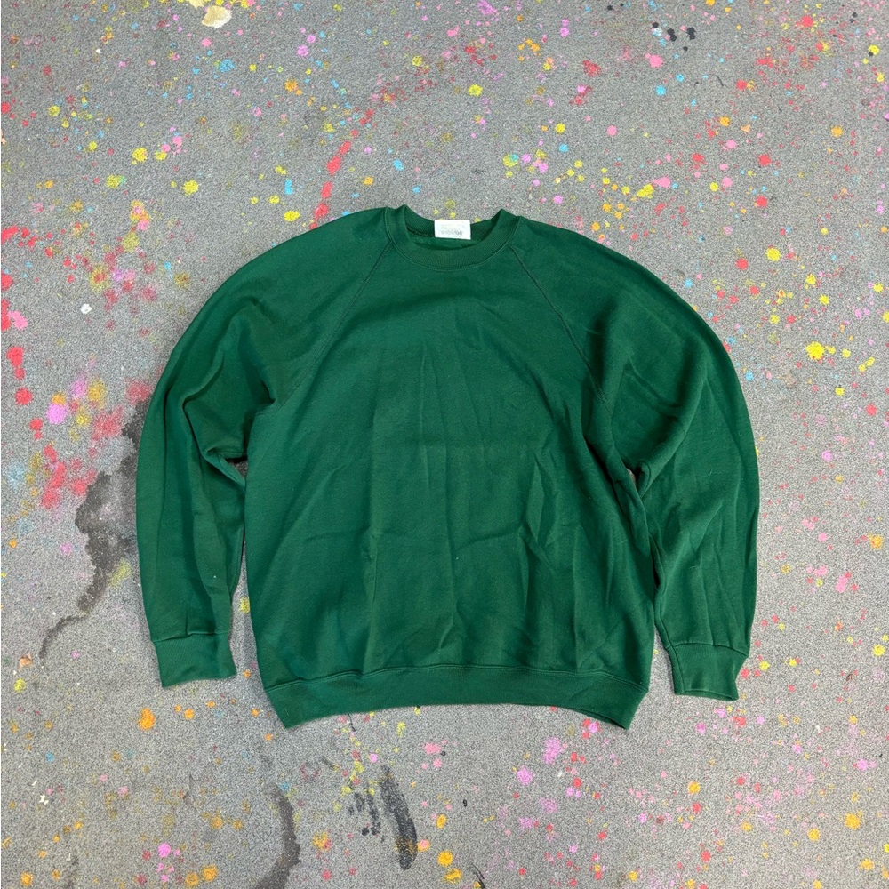 Vintage Lee Riders Blank Green Pullover Crewneck